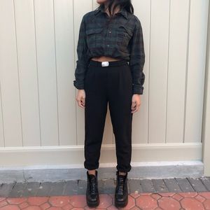 Club Monaco Green Teal Brown Flannel Button Down